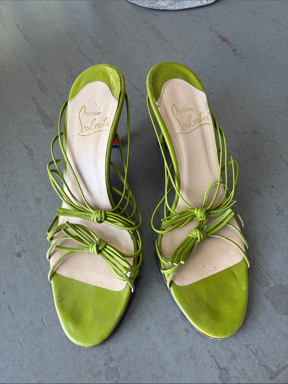 Designer-inspired Lime Green Strappy Knot Sandal